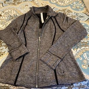 Lululemon Define Jacket Luon Heathered Gray Black Size 12 Excellent Condition